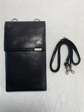 Magellan s Black Leather Wallet Organizer with Detachable Crossbody Strap