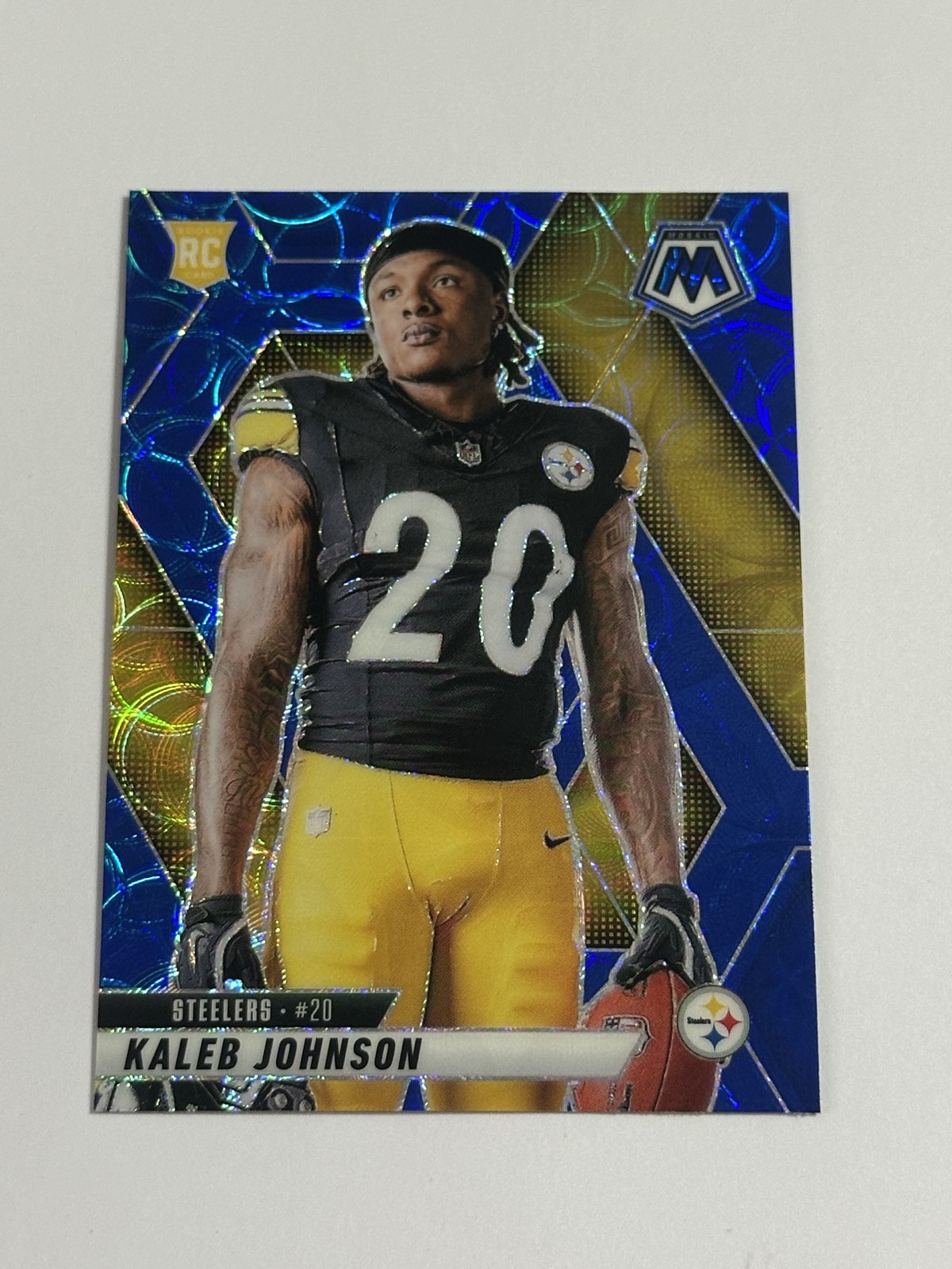 2025 Panini Mosaic - Rookie Variations Kaleb Johnson #289 Blue Scope Prizm (RC)