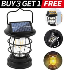 Classic Solar Lantern Hanging Light Outdoor Garden Tree Yard Camping Decor Lamp