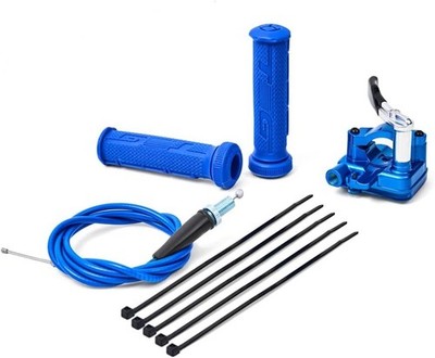 New 7/8'' 22mm Thumb Throttle Cable Accelerator Handle Assembly Blue