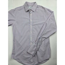Charles Tyrwhitt Non Iron Classic Fit Gingham Dress Shirt Mens 16 1/2 38in