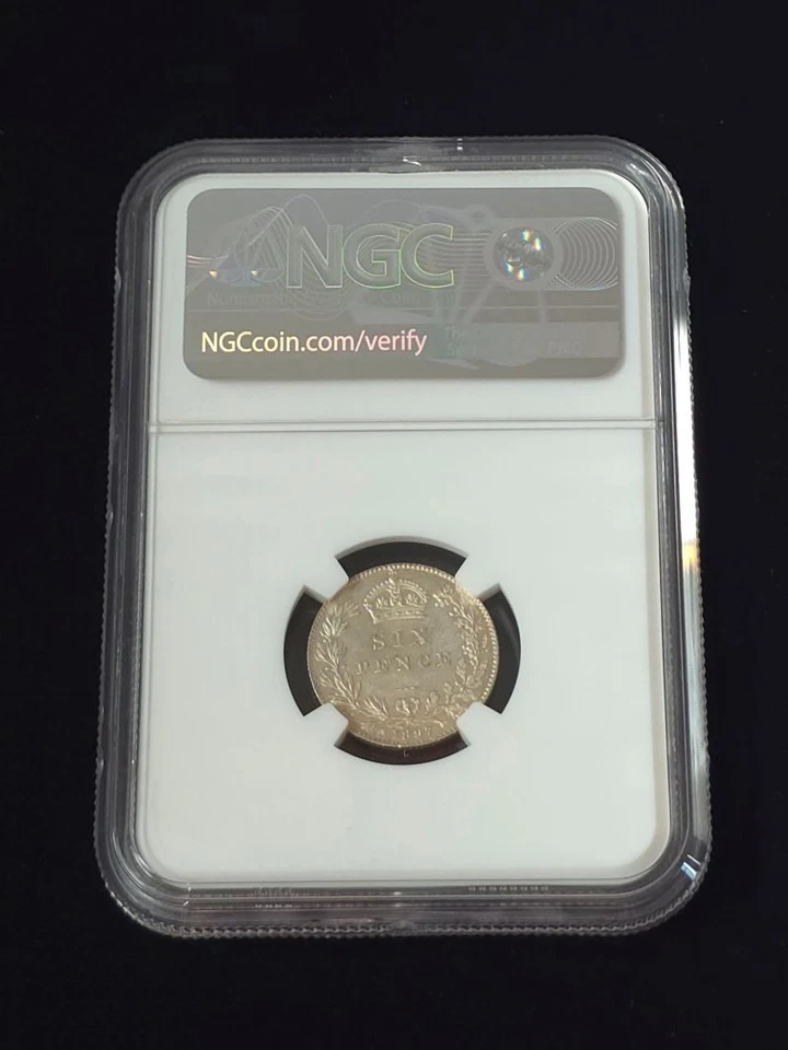 Great Britain 1897 Silver 6 Pence NGC Graded MS62 2892725-013 - Image 2 of 4