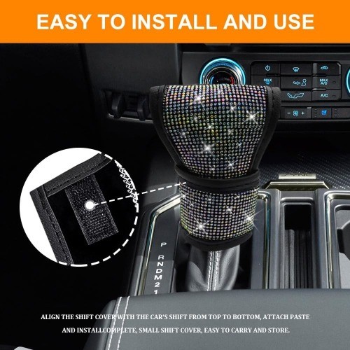 Auto Gear Shift Cover Bling Car Accessories, Shift Knob Cover, Color: Colorful - Picture 6 of 7