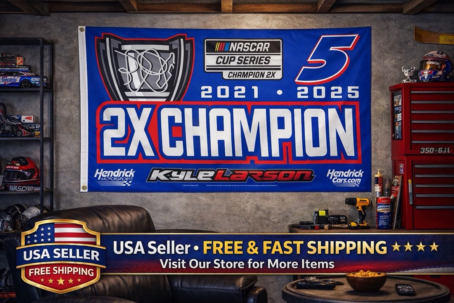 Kyle Larson NASCAR House Flag