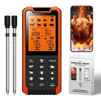 Smart Bluetooth Meat Thermometer  Long Range Wireless Food Thermometer, Digit...