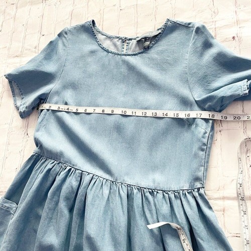 Women's ModCloth Blue Chambray Bold Notion Long Dress M Boho Beachy Coastal Norm - Picture 6 of 11