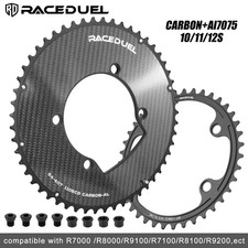 RACEDUEL Carbon Fiber Road Bike Chainring for R7000/R8000/R9100 110BCD 11/12S US