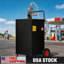 40 Gallon Fuel Caddy With Pump Portable Boat Gas Tank Heavy Duty Bi-directional