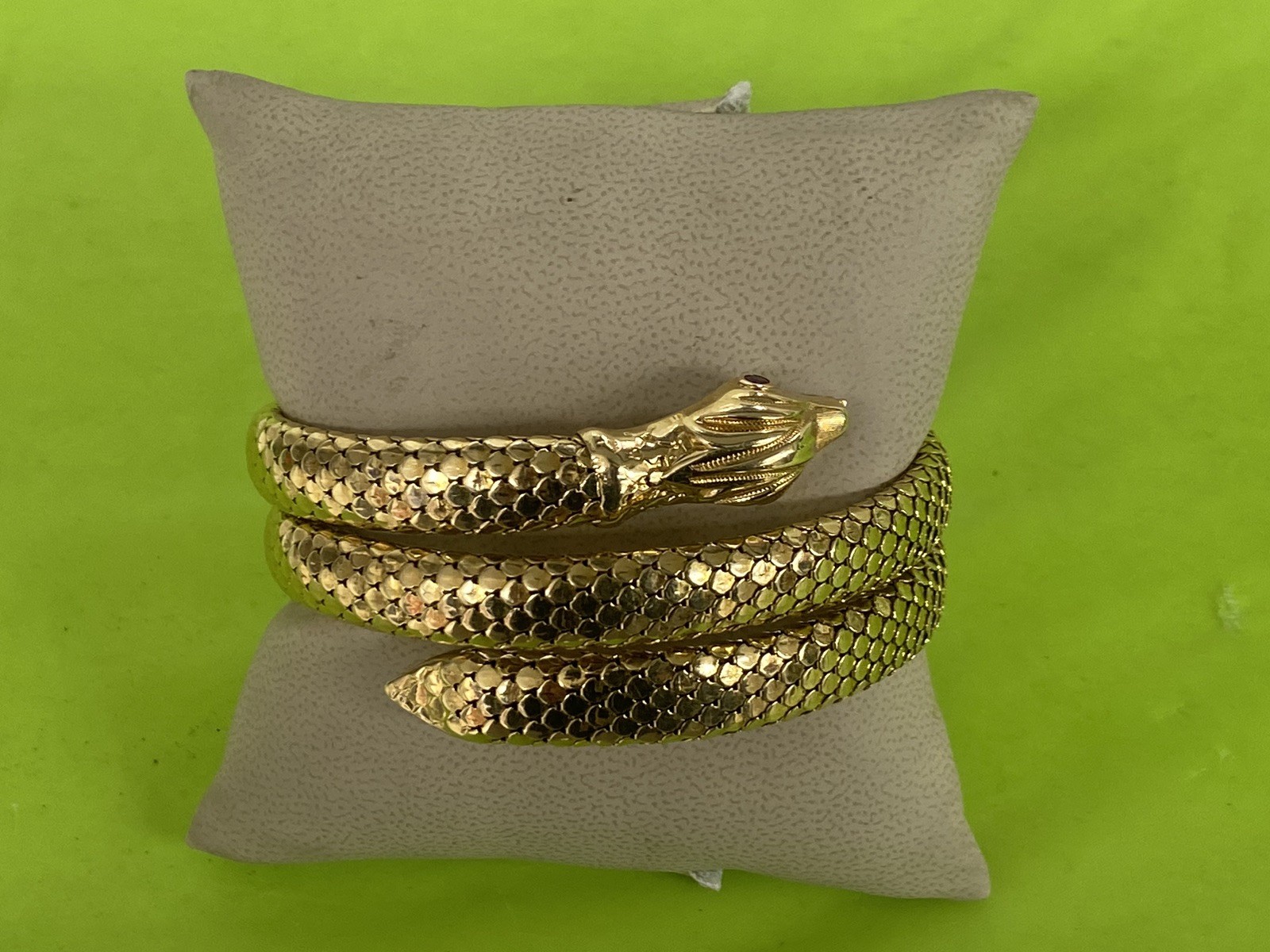 Italy Solid 18K Gold Custom Dragon 🐉 Ruby Eyes F… - image 3