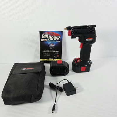 #ad Air Hawk Pro Cordless Tire Inflator Portable Air Compressor W Case Tested $60.00
