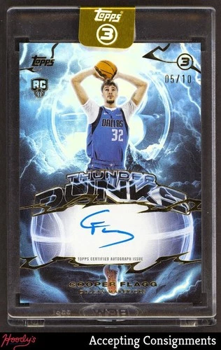 2025-26 Topps 3 Three Thunderdunk Gold Cooper Flagg ROOKIE RC ON CARD AUTO 05/10