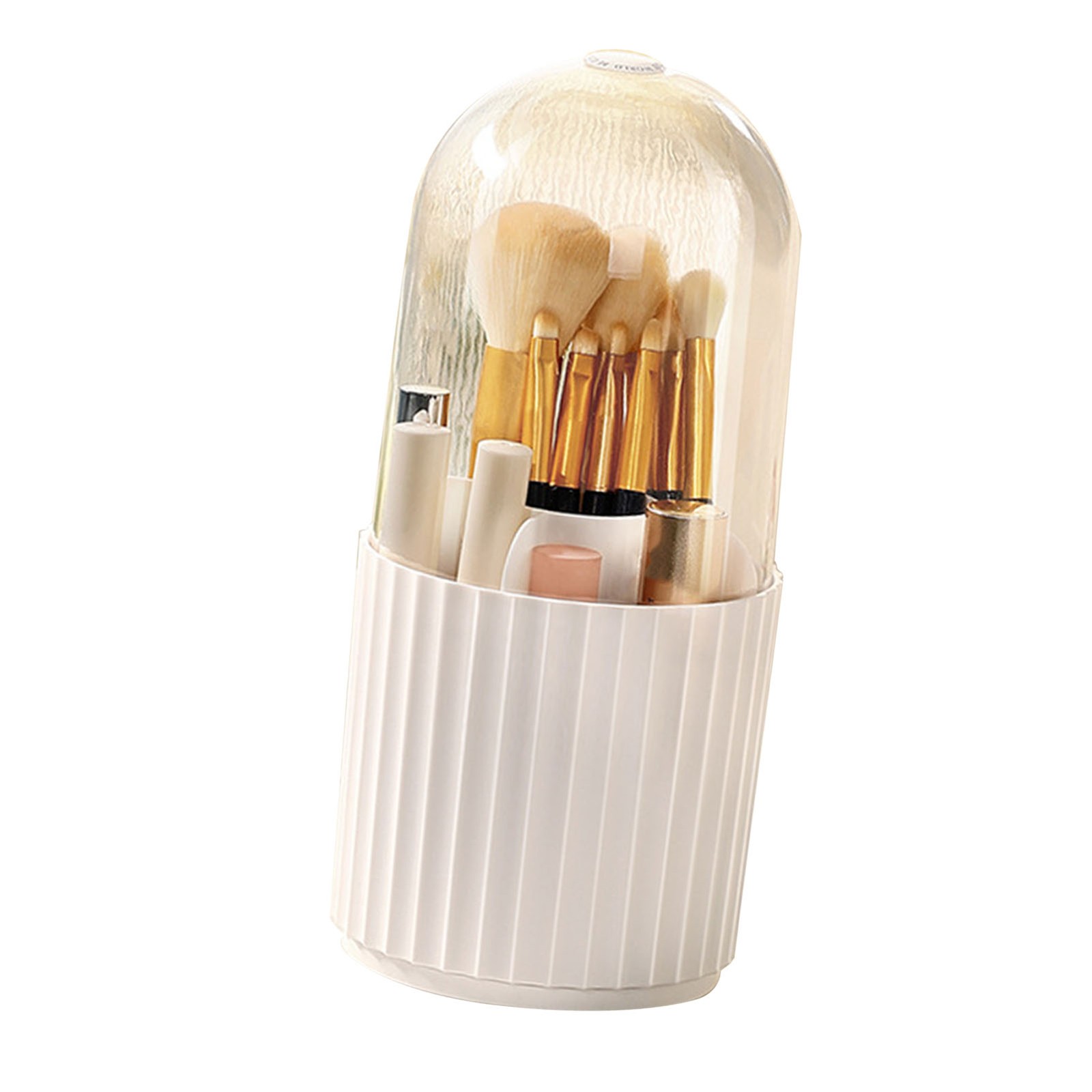 Makeup Brush Holder Dust Prevention 360 Degrees Rotatable Large Capacity 5