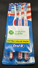 3 Oral B Healthy Clean Manual Toothbrushes Extra Value Pack Soft Bristles New