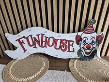 Tk Maxx Halloween White Multi Funhouse Sign Halloween Decor 38x92cm