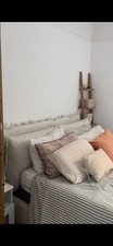 Ottoman Bed Fabric BAJONNA 160 x 200 cm (EU King Size) Light Beige