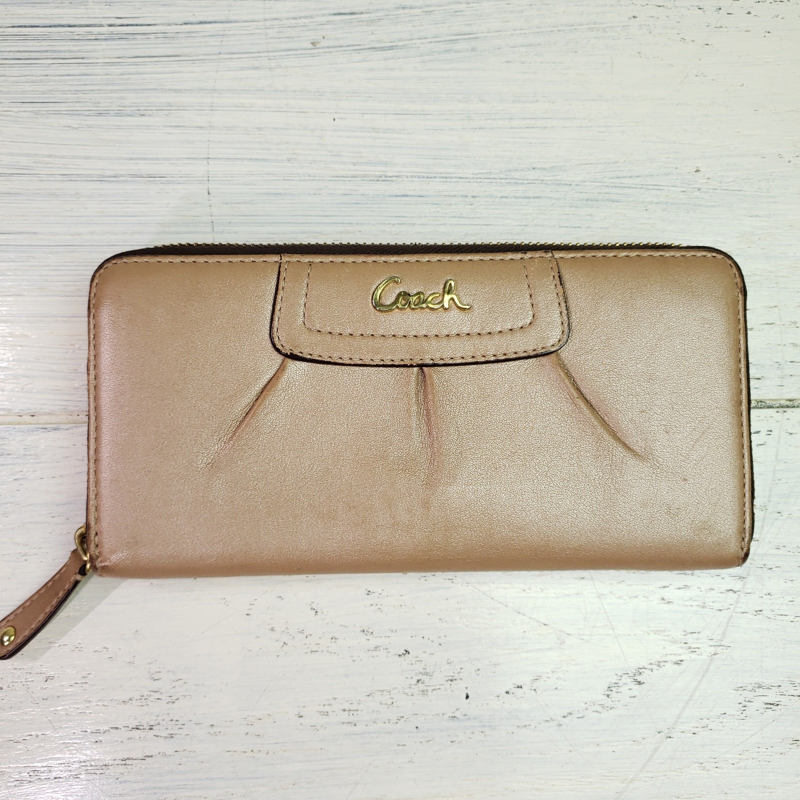 Coach Ashley Zip Around Rectangular Wallet Gold C… - image 1