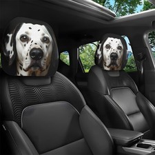 2pcs Cute Dalmatian Print Car Headrest Covers for Long Drives Weekend Trips  
