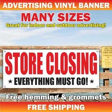 STORE CLOSING EVERYTHING MUST GO Advertising Banner Vinyl Mesh Sign Sale shop