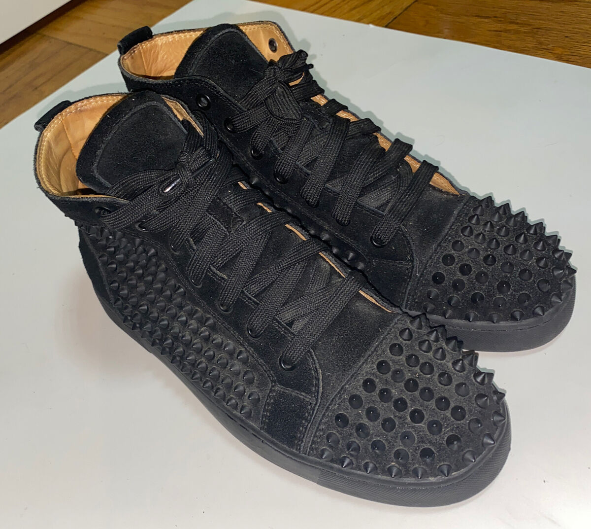 Black spiked suede Christian Loubutin sneakers (42) | eBay Black spiked suede Christian Loubutin sneakers (42) | eBay