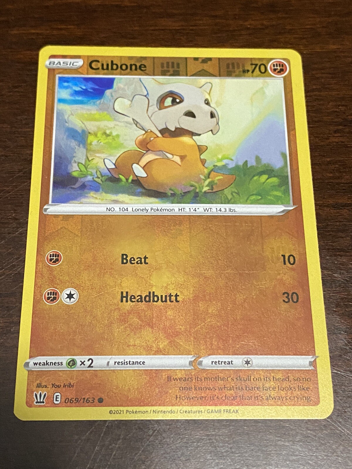 Cubone | Reverse Holo | MINT | Battle Styles 069/163 | Common | Pokemon ...