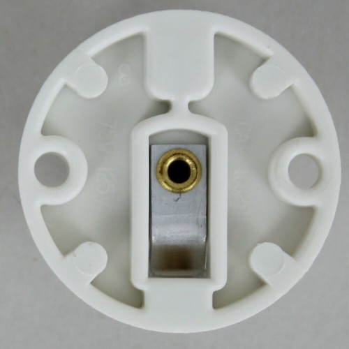 White Plastic Candelabra Pony Cleat, One-Piece, Keyless, E12 Lampholder 47726JB - Picture 4 of 4