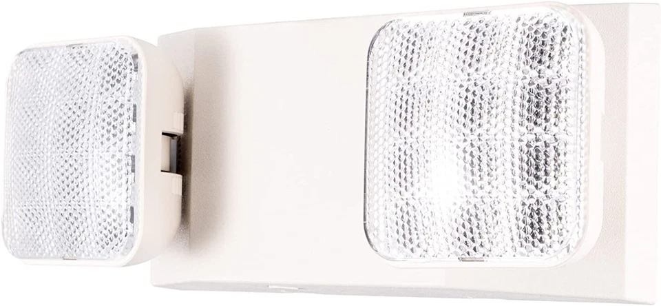 Paquete de 4 luces LED de salida de emergencia ajustables de 2 cabezales con batería de respaldo UL 924 Foto 3 de 4