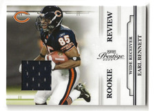 2009 Panini Prestige Earl Bennett Rookie Review Relic Card. rookie card picture