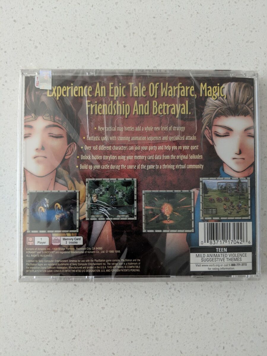 Brand New Suikoden II 2 PS1 - Rare, Factory Sealed, Black Brand New Suikoden II 2 PS1 - Rare, Factory Sealed, Black