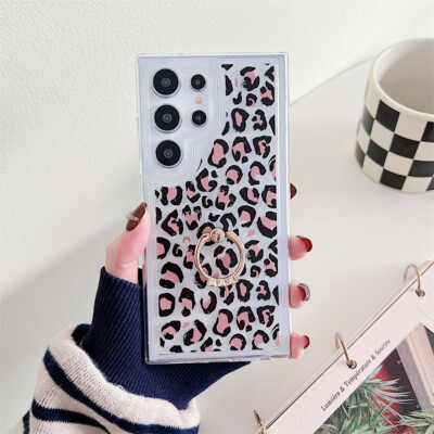 For Samsung S25 Ultra S24 A56 A72 Fashion Clear Ring Holder Soft TPU Phone Case