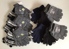 12 Pair One Size Fits All Winter Grey Black Gloves The Children's Place