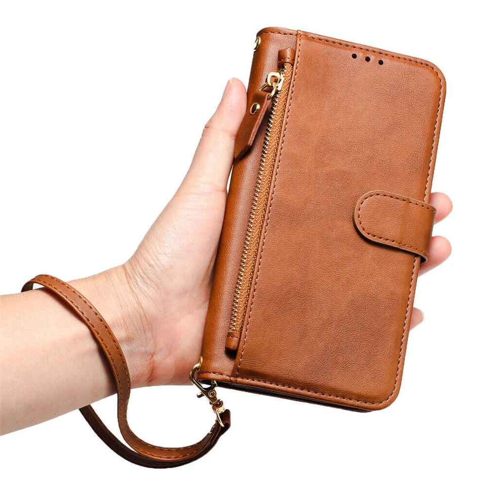 Leather Zipper Wallet Phone Case For Samsung A12 A8 A6 A20S A12 A21S XCover 5 7 - Image 4 of 4