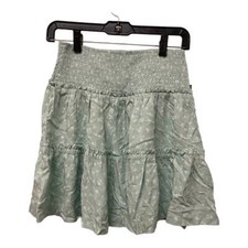 NWT Gap Skirts Girls Youth 14/16 Sage Floral Pull On Smocked Tiered Cottagecore