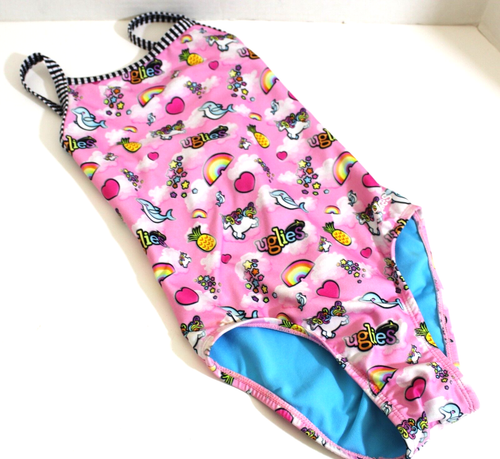 Dolfin Uglies rosa Einhorn Delfin Regenbogen Badeanzug Mädchen 12