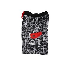 Adidas Swim Trunks Swimsuit Youth Sz. L Black/White Shark Print