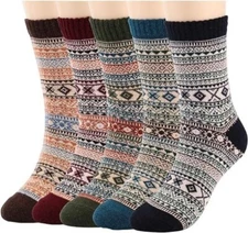5Pack Men Wool Warm Thick Casual Sport Soft Crew Classic Socks Design Boots 7-11