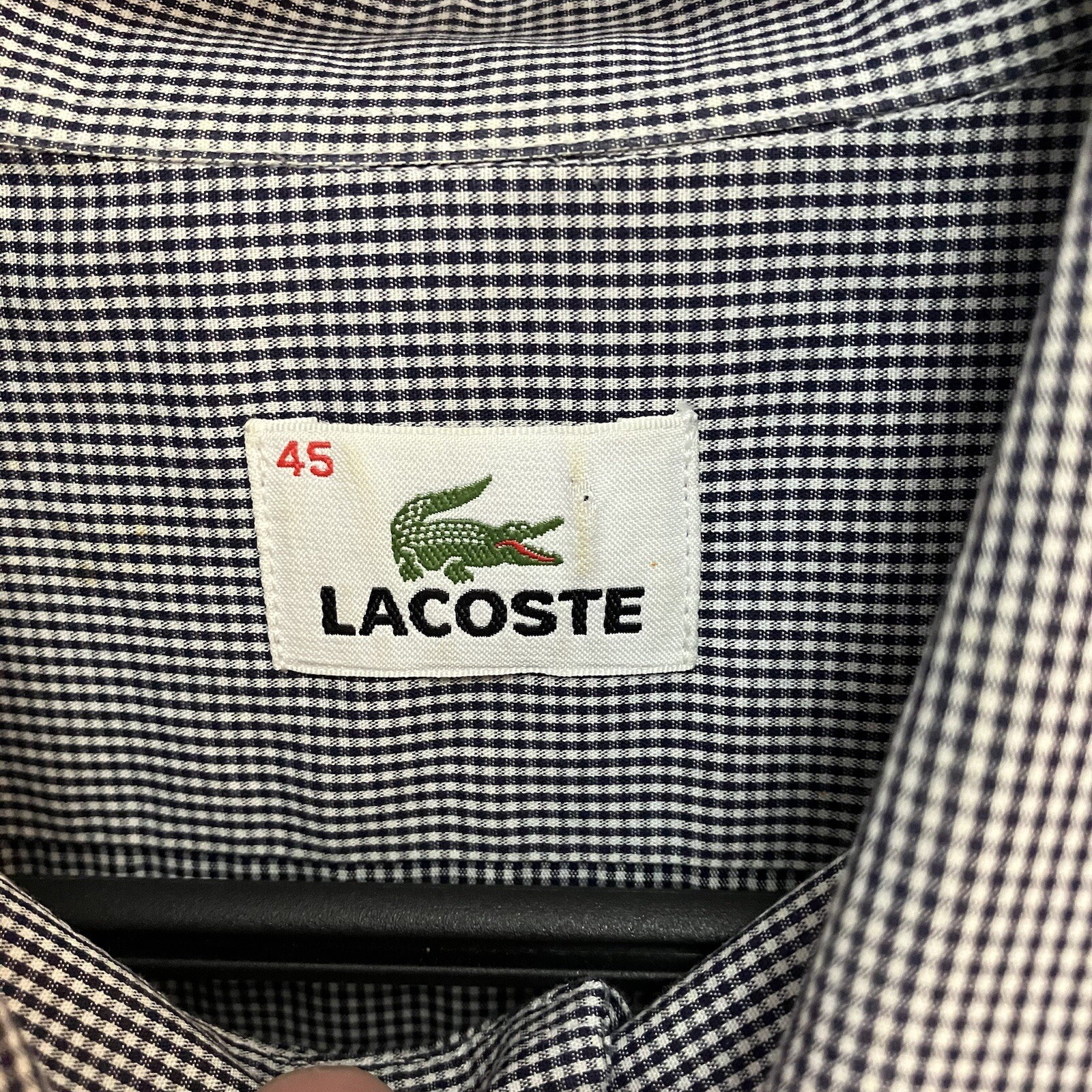 Lacoste Shirt Mens Size 45 (XL) Brown Black Pin Stripe Long Sleeve 100percent Cotton image 3