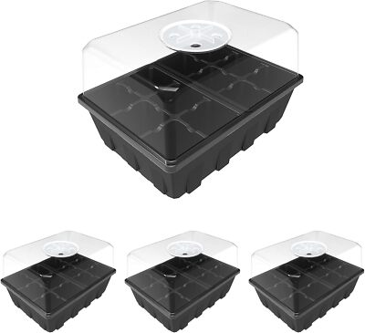 Gardzen 3 Pack Seed Starter Tray Germination Kit, Seed Starter Kit with Adjustab