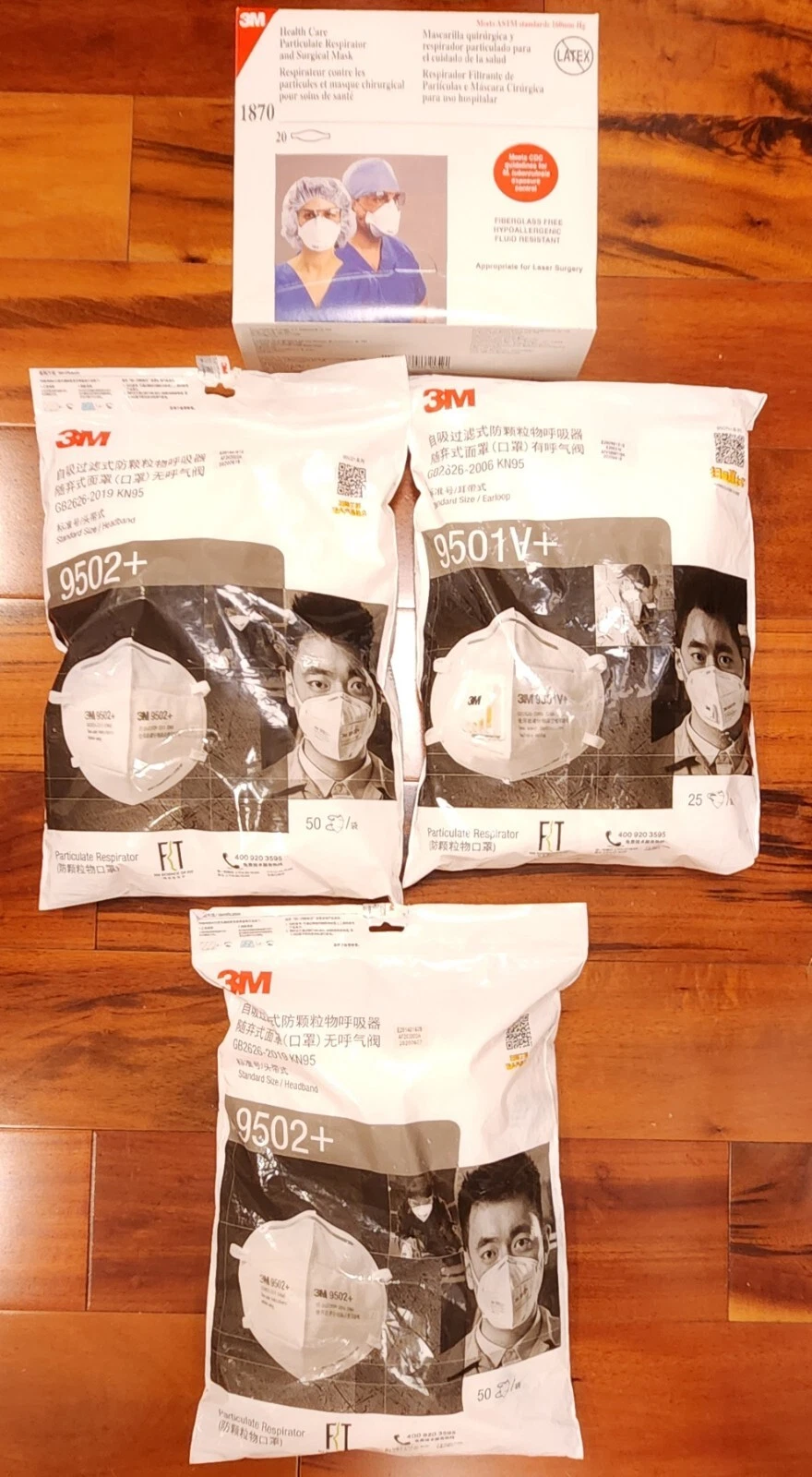 3M Masks:9502+,9501V+,1870 & more. 175 Masks Great Deal. See Pictures & Details