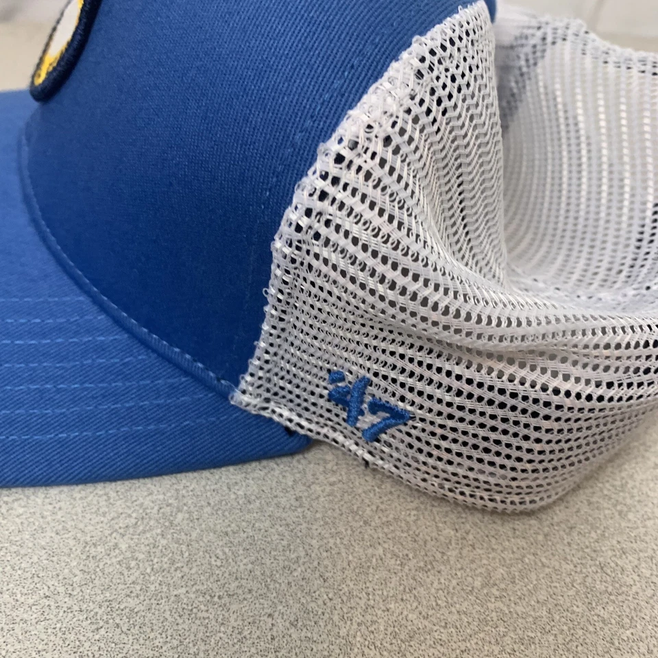 OKC Oklahoma City Thunder Snap Back Trucker Hat Cap Blue White Adjustable '47 - Image 4 of 4