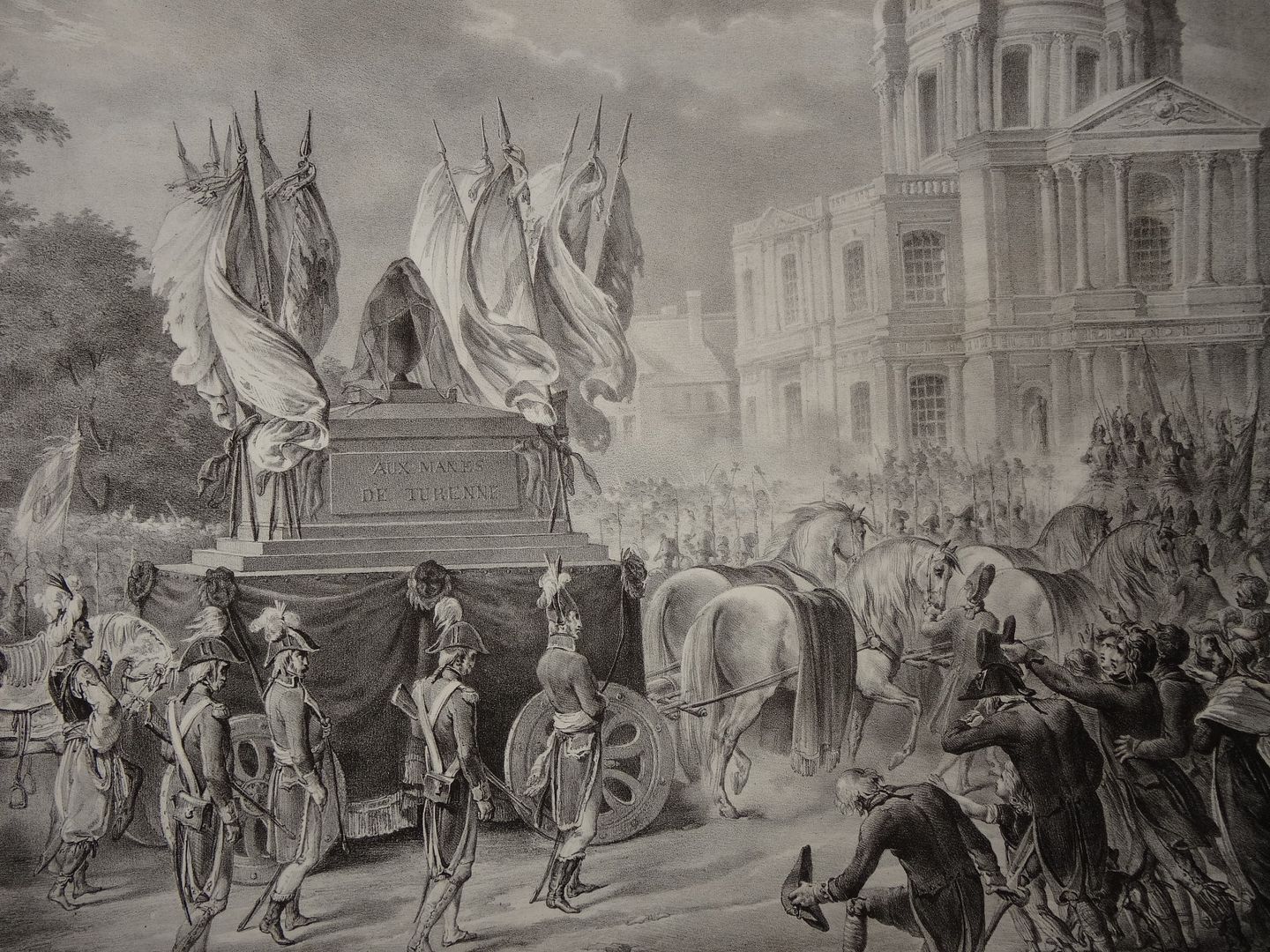 GRANDE Litho CENDRES MARECHAL TURENNE INVALIDES PARIS DISFRACES PARIS CONSULADO