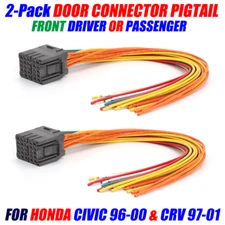2PCS For Honda Civic CRV Door Jamb Harness Pigtail Connector Repair Wiring Plug