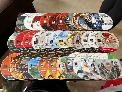 XBOX PC WII 360 PS2 PC GAME LOT 64 DISCS 51 GAMES SMASH BRAWL HALO UNTESTED