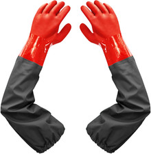 Haiou Pond Gloves, Long Arm Waterproof Gloves,Long Rubber Gloves for Men and Wom