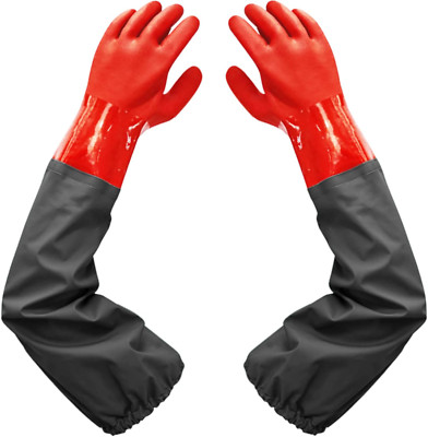 Haiou Pond Gloves, Long Arm Waterproof Gloves,Long Rubber Gloves for Men and Wom