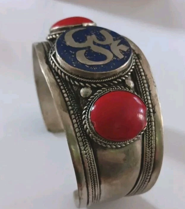 PULSERA TIBETANA, joyería budista, pulsera grande piedra natural Foto 3 de 4