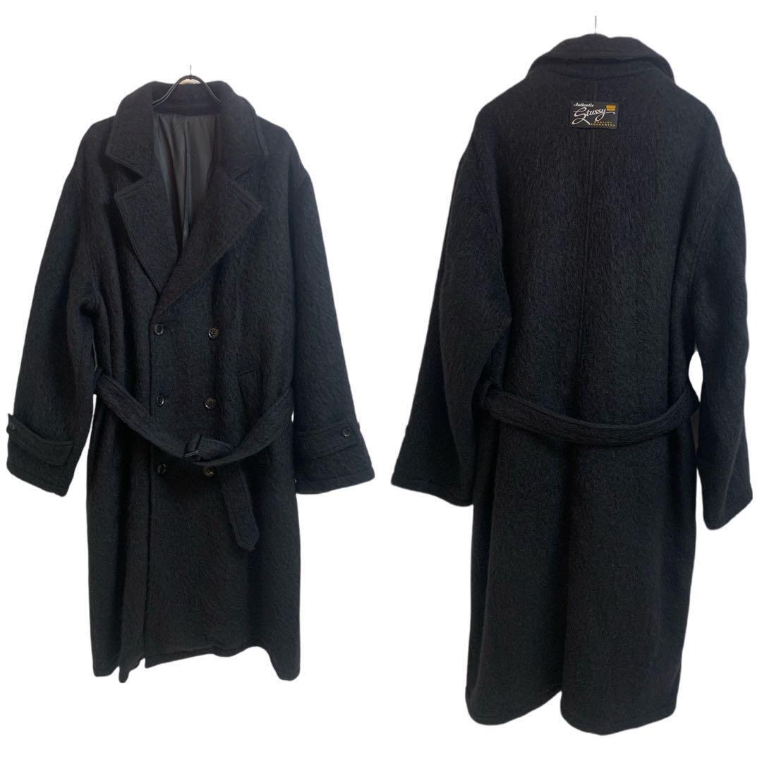 Stussy 2023AW Mohair Trench Coat Black Double-Breasted | eBay Stussy 2023AW Mohair Trench Coat Black Double-Breasted | eBay