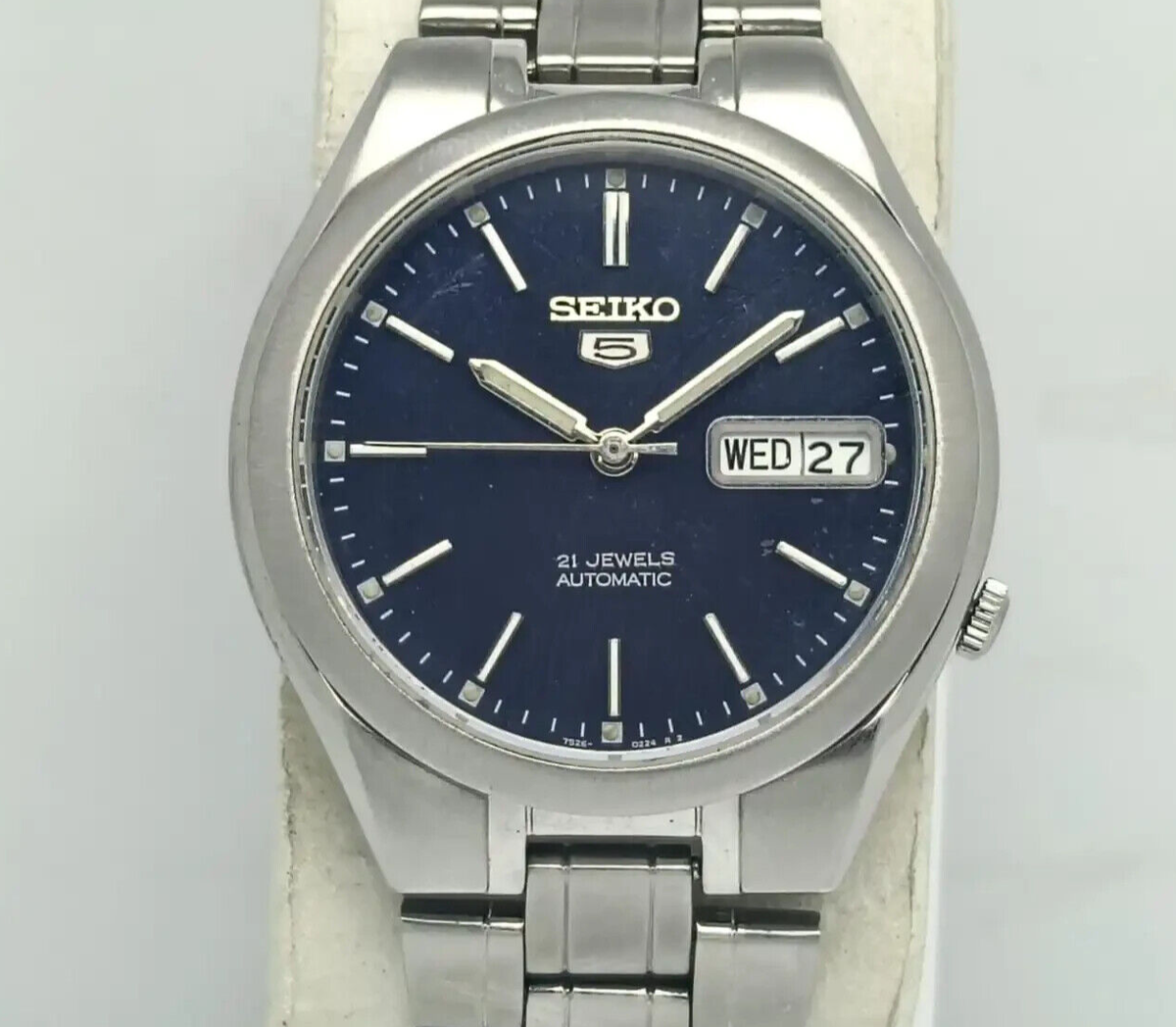 Seiko 5 Automatic 7S26-03E0 Navy Blue Dial Day/Date Vintage Watch