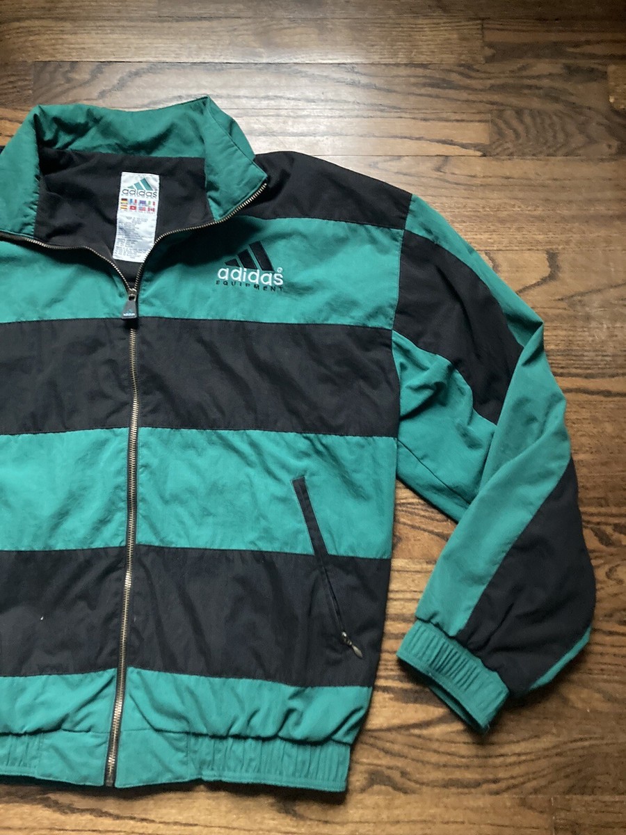 ADIDAS Equipment Vintage 90's Green Black Striped Jacket