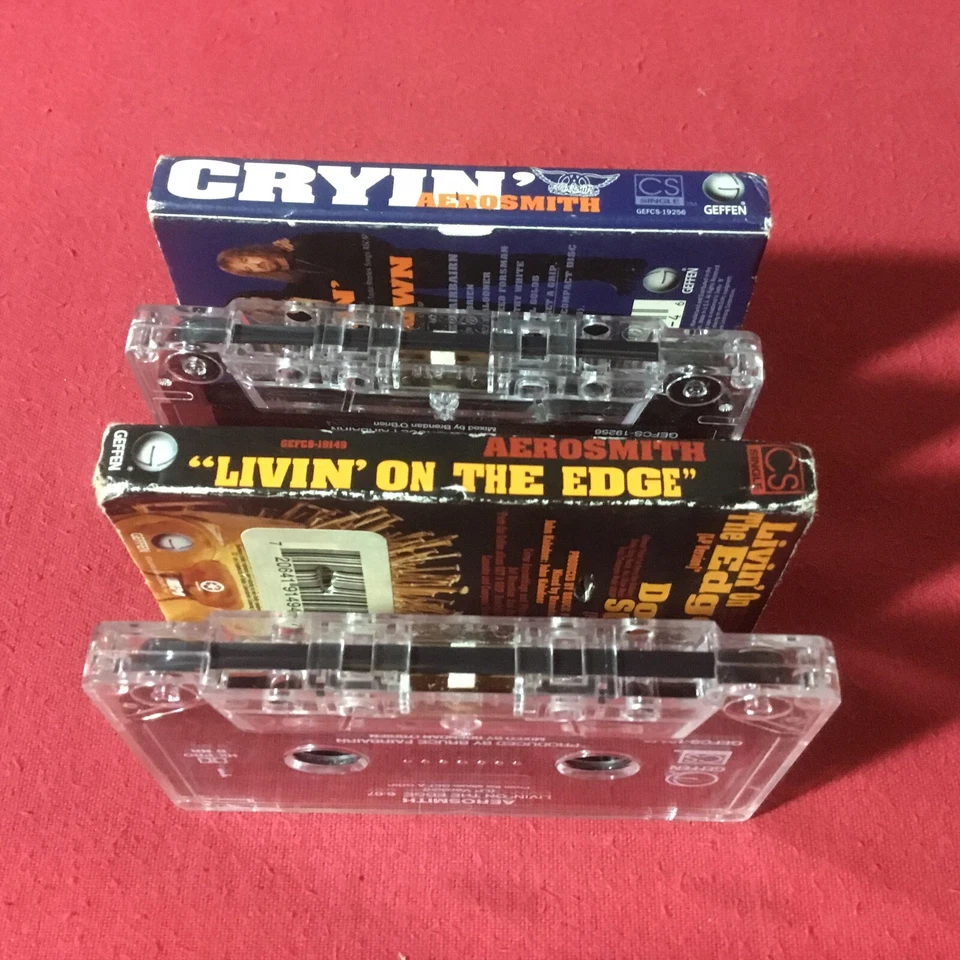 (2) Aerosmith *Cassette Singles: (Cryin) - {Livin' On The Edge} #EX+ copies - Image 3 of 3