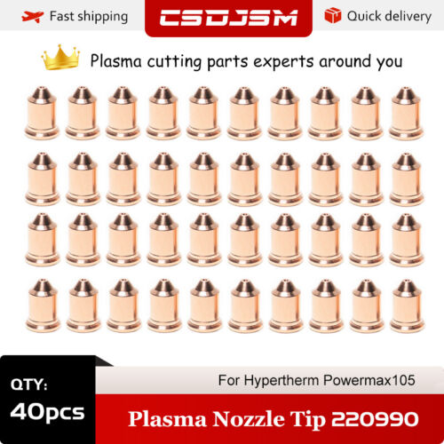 CSDJSM 40 sztuk 220990 105A Dysza plazmowa pasuje do palnika tnącego Hypertherm Powermax105 - Zdjęcie 1 z 5